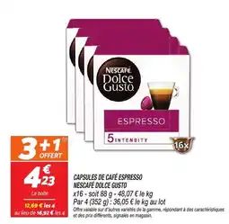 Netto Nescafe dolce gusto capsules de cafe espresso offre