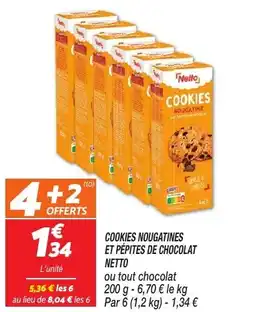 Netto Netto cookies nougatines et pepites de chocolat offre