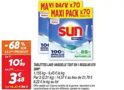 Netto Sun tablettes lave vaisselle tout en 1 regular offre