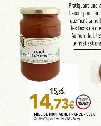 naturéO Miel De Montagne France - 500g offre