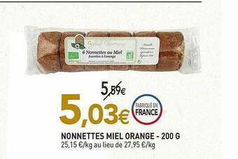 naturéO Nonnettes Miel Orange offre