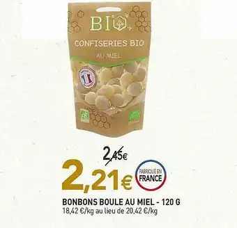 naturéO Bonbons Boule Au Miel - 120 G offre