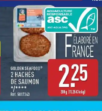 ALDI GOLDEN SEAFOOD  2 haches de saumon offre