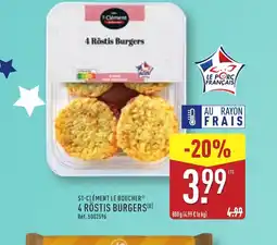 ALDI ST-CLÉMENT LE BOUCHER 4 röstis burgers(b) offre