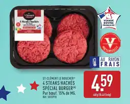 ALDI ST-CLÉMENT LE BOUCHER 4 steaks hachés spécial burger offre