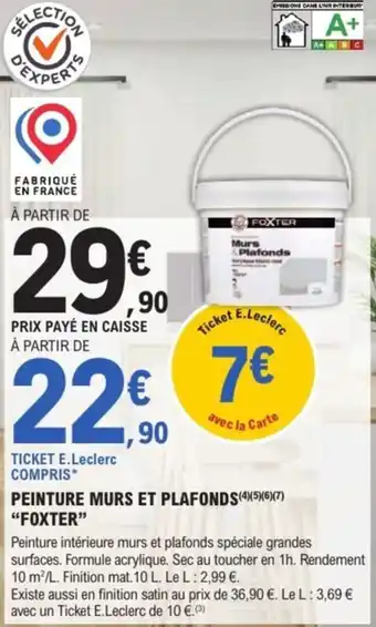 E.Leclerc Brico Foxter peinture murs et plafonds offre