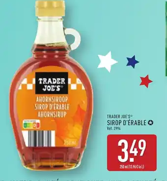 ALDI TRADER JOE'S Sirop d'érable offre