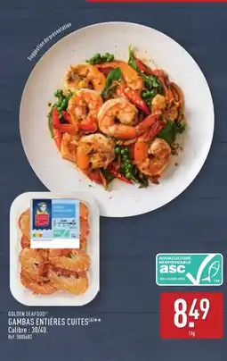 ALDI GOLDEN SEAFOOD Gambas entières cuites offre