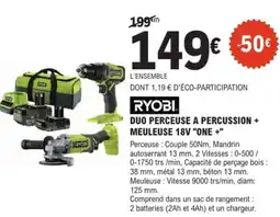 E.Leclerc Brico Ryobi duo perceuse a percussion meuleuse offre