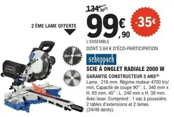 E.Leclerc Brico Scheppach scie a onglet radiale offre