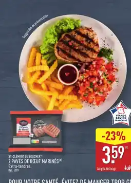 ALDI ST-CLÉMENT LE BOUCHER 2 pavés de bœuf marinés offre