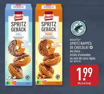 ALDI BISCOTTO Spritz nappés de chocolat offre