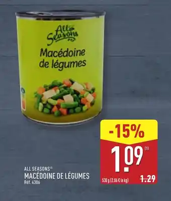 ALDI ALL SEASONS Macédoine de légumes offre