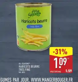 ALDI ALL SEASONS Haricots beurre très fins offre