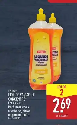 ALDI TWIDO Liquide vaisselle concentré offre