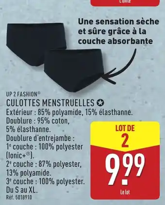 ALDI UP 2 FASHION Culottes menstruelles offre