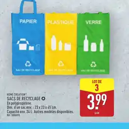 ALDI HOME CREATION Sacs de recyclage offre