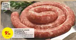 Intermarché SALAISONS DE SAINT-SAUVEUR Saucisse de canard offre