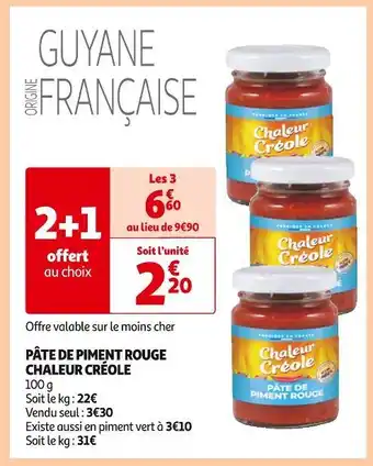 Auchan Supermarché Chaleur Créole Pâte de Piment Rouge offre