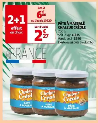 Auchan Supermarché CHALEUR CRÉOLE Pâte à massalé offre