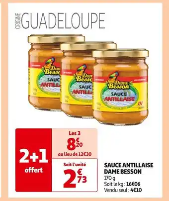 Auchan Supermarché Dame Besson Sauce Antillaise offre