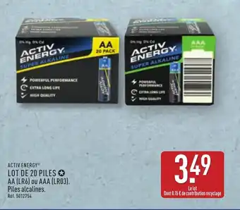 ALDI ACTIV ENERGY Lot de 20 piles offre