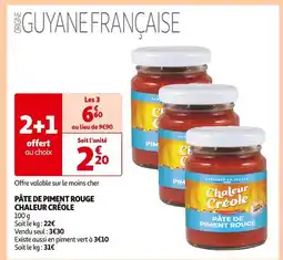 Auchan Chaleur Créole Pâte de Piment Rouge offre