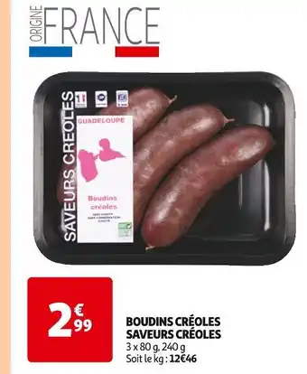 Auchan Saveurs Créoles Boudins Créoles offre