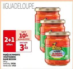 Auchan DAME BESSON Purée de piments végétariens offre