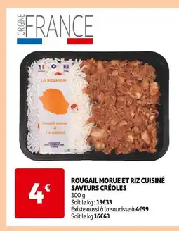 Auchan SAVEURS CRÉOLES Rougail morue et riz cuisiné offre