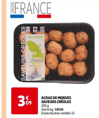 Auchan Saveurs Créoles Acras de Morues offre