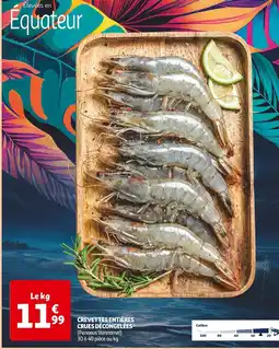 Auchan Crevettes Entières Crues Décongelées offre