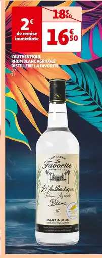 Auchan Distillerie La Favorite L'Authentique Rhum Blanc Agricole offre