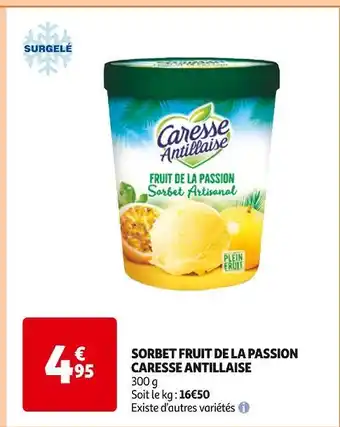 Auchan CARESSE ANTILLAISE Sorbet fruit de la passion offre