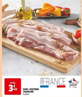 Auchan Porc : Poitrine Tranchée offre