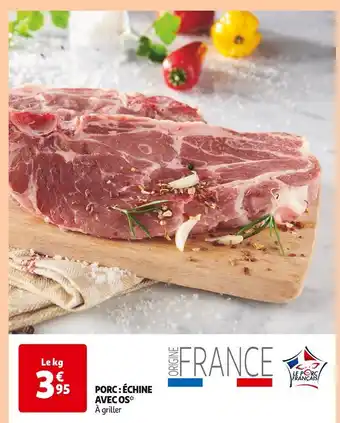 Auchan Porc : échine avec os offre