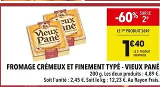 Supeco Vieux Pané Fromage crémeux et finement typé offre