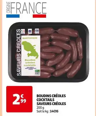 Auchan Saveurs Créoles Boudins Créoles Cocktails offre