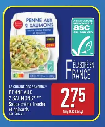 ALDI LA CUISINE DES SAVEURS Penne aux 2 saumons offre