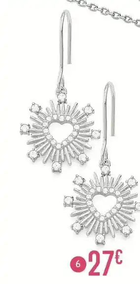 E.Leclerc Boucles d’oreilles en argent rhodié et oxydes de zirconium offre