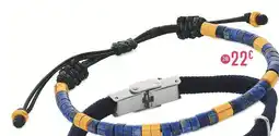 E.Leclerc Bracelet cordon en acier et lapis lazuli offre