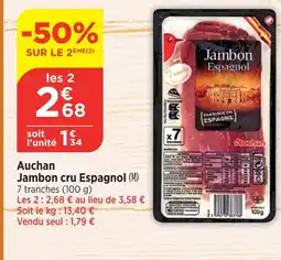 Bi1 Auchan Jambon cru Espagnol offre