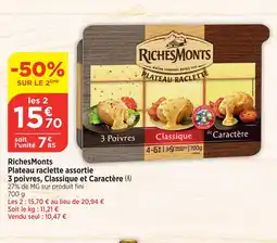 Bi1 RichesMonts Plateau raclette assortie 3 poivres, Classique et Caractère offre