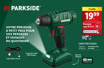 Lidl Parkside® Visseuse sans fil 12 V offre