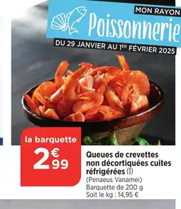 Bi1 Queues de crevettes non décortiquées cuites réfrigérées offre