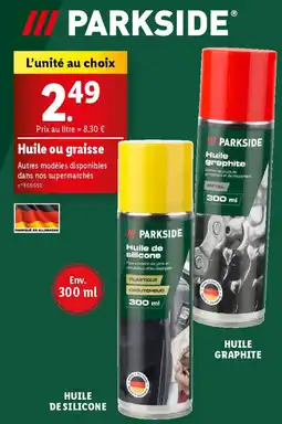 Lidl Parkside huile ou graisse offre