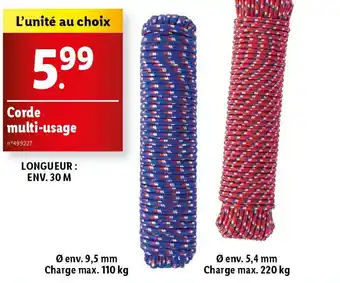 Lidl Corde multi usage offre