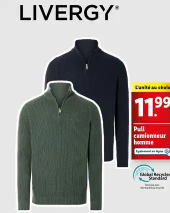 Lidl Livergy pull camionneur homme offre