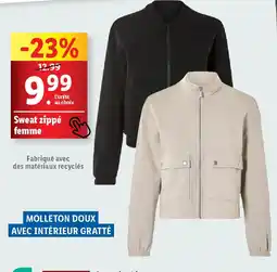 Lidl Esmara sweat zippe femme offre