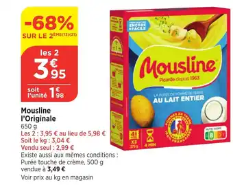 Bi1 MOUSLINE l'Originale offre